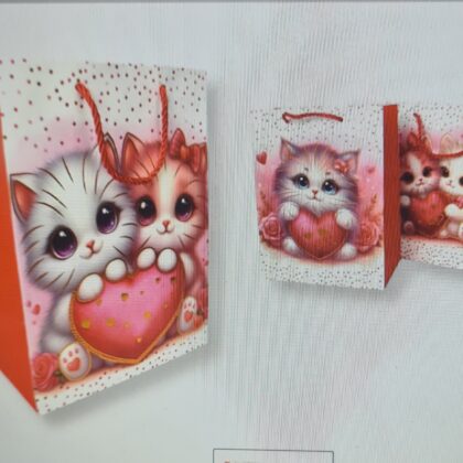 Gave poser med katte og hjerte 41*31*12cm