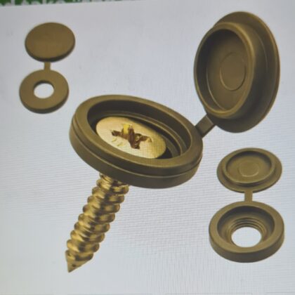 Guld Skruer 100stk. med plastik dækker 10mm